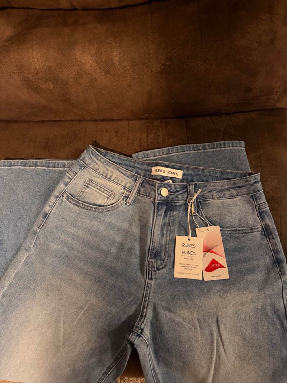 Rubies + Honey Women's High-Rise Light Wash Jeans